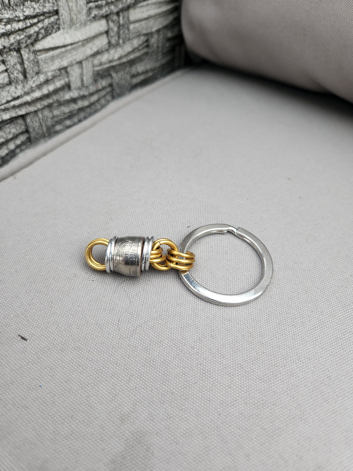 Custom United States Quarter Keychain with Brass Aluminum Rings Unique Design Key Accessory
