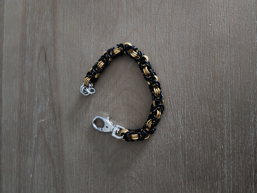 Brass and Black Aluminum Chain Bracelet