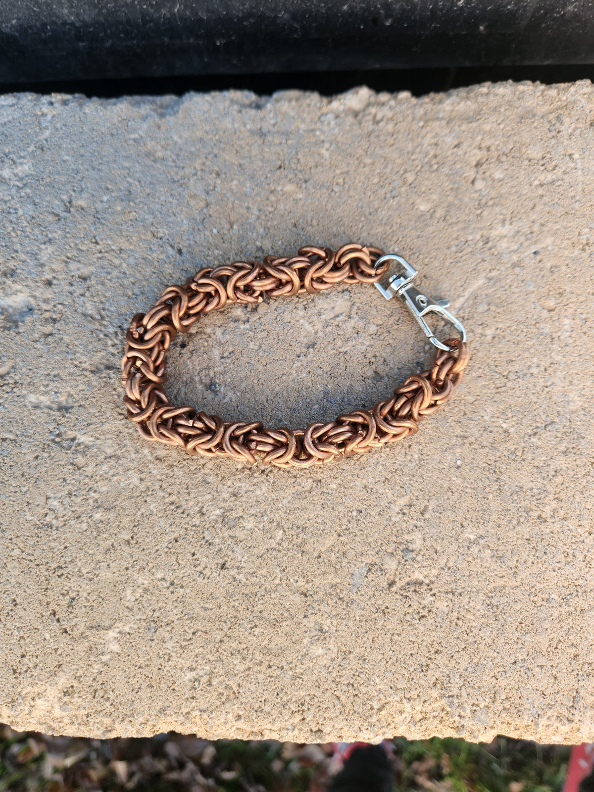 Solid Copper Chain Bracelet - Durable Design with Secure Clasp
