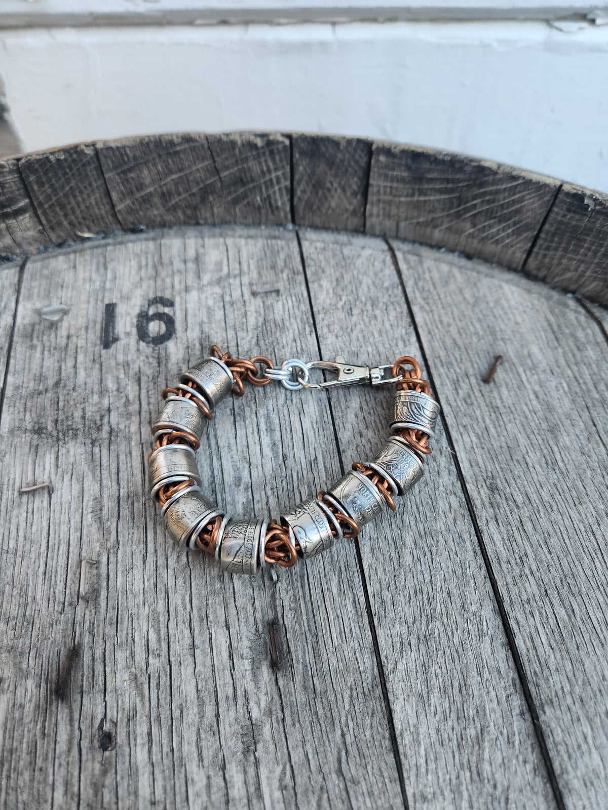 Custom United States Quarter's and Copper Chain Bracelet