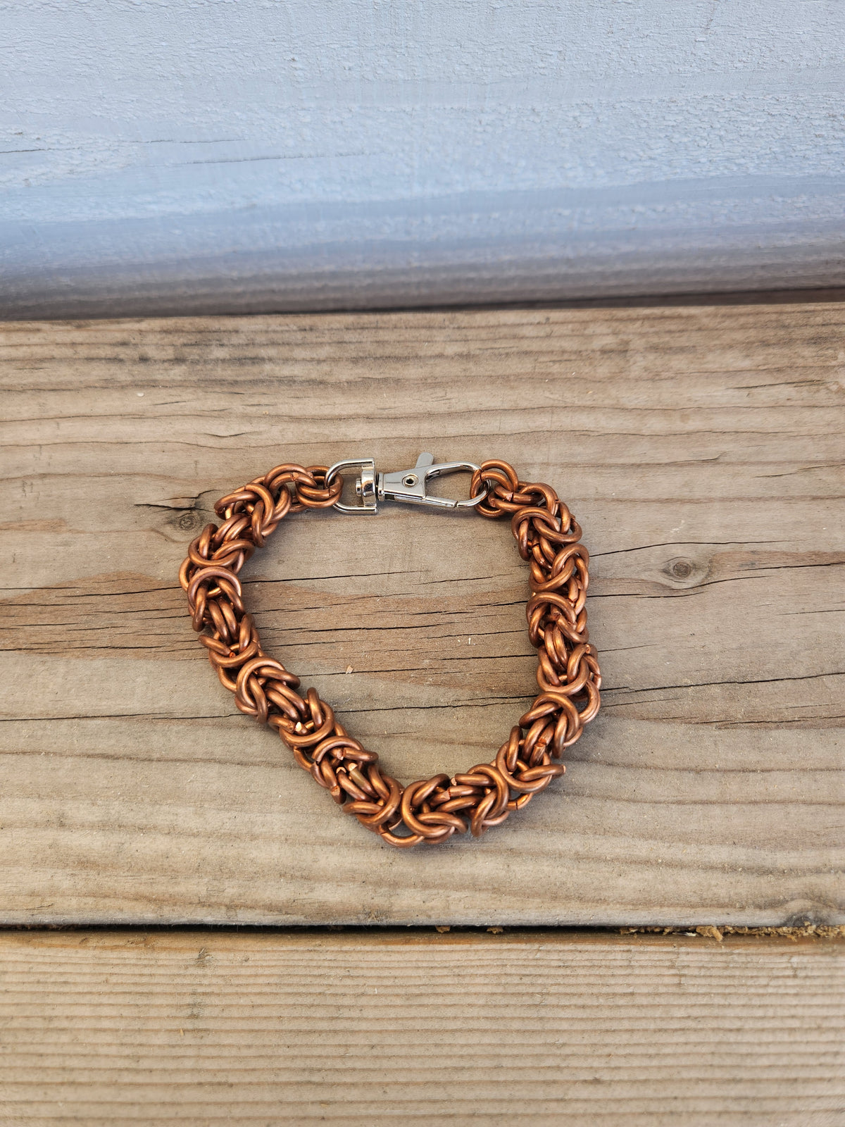 Solid Copper Chain Bracelet - Durable Design with Secure Clasp