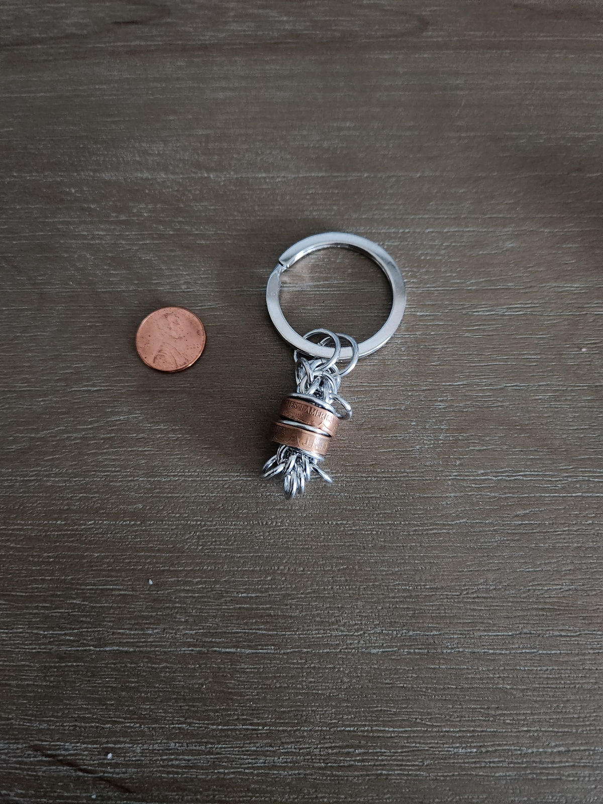 Custom rolled United States Penny Keychain