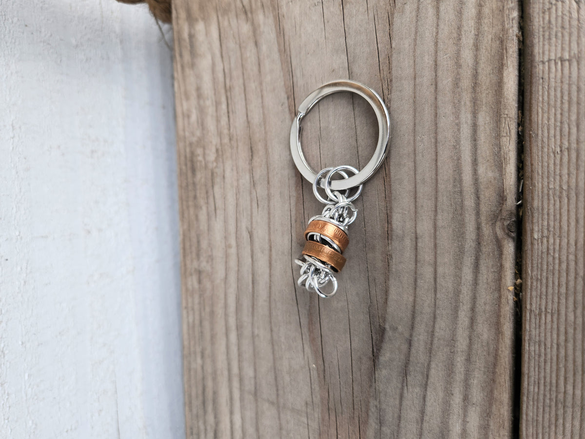 Custom rolled United States Penny Keychain