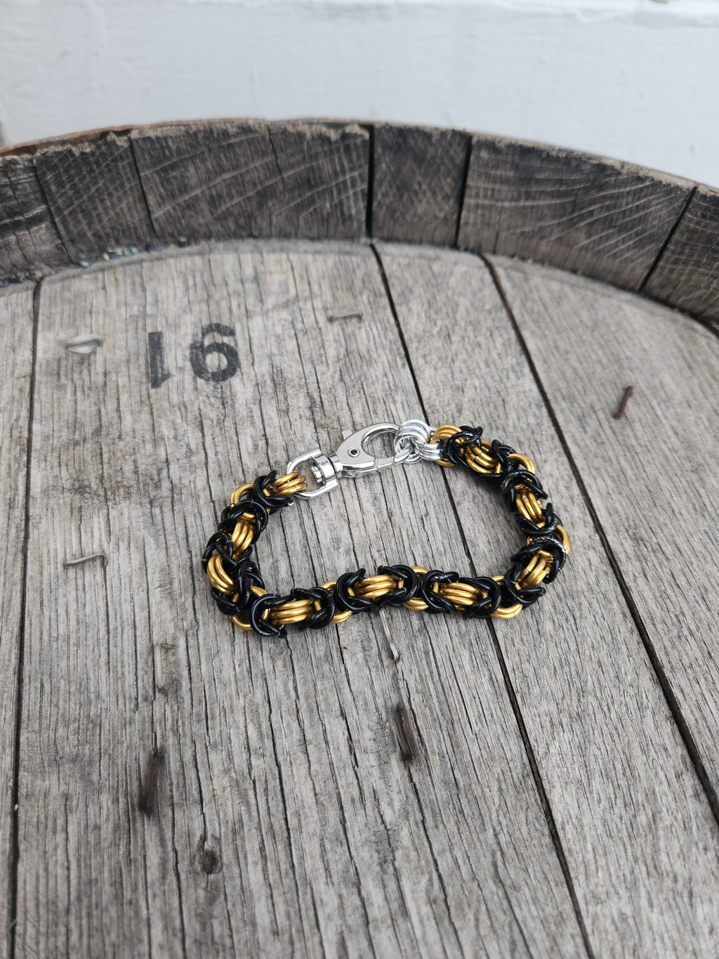 Brass and Black Aluminum Chain Bracelet