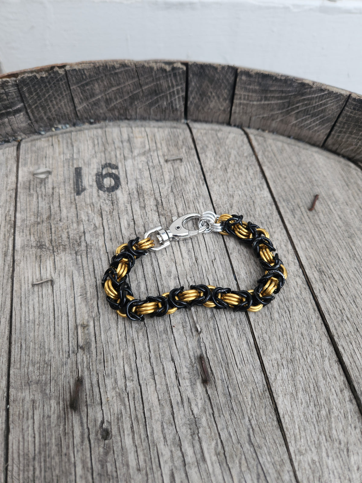 Brass and Black Aluminum Chain Bracelet