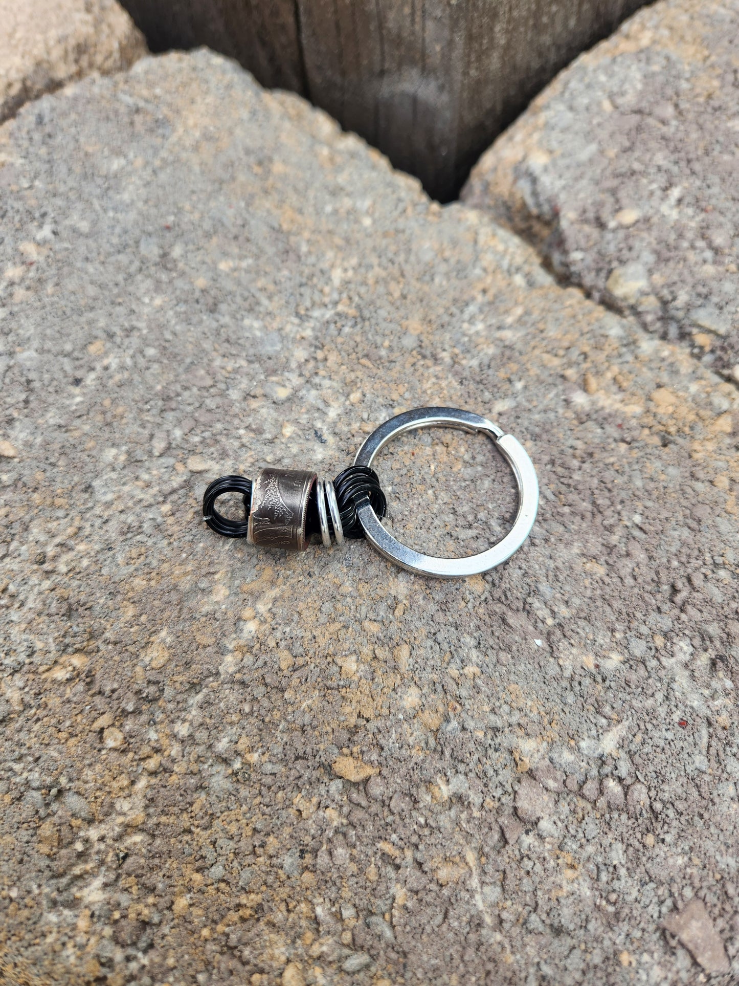 Custom rolled United States Quarter Keychain