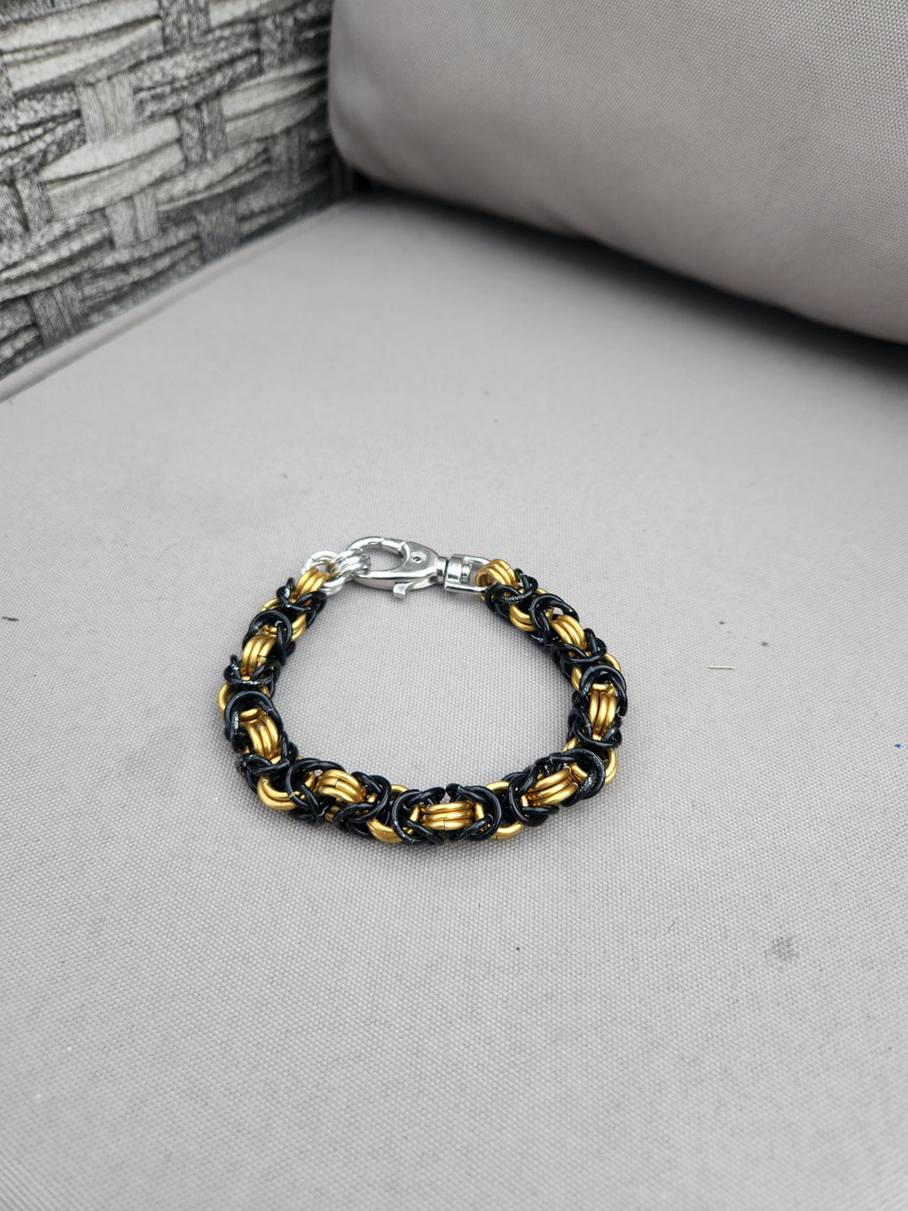 Brass and Black Aluminum Chain Bracelet