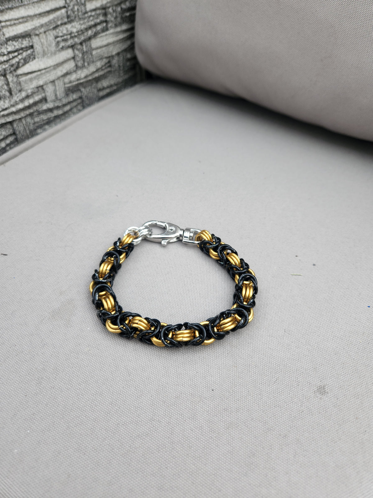Brass and Black Aluminum Chain Bracelet