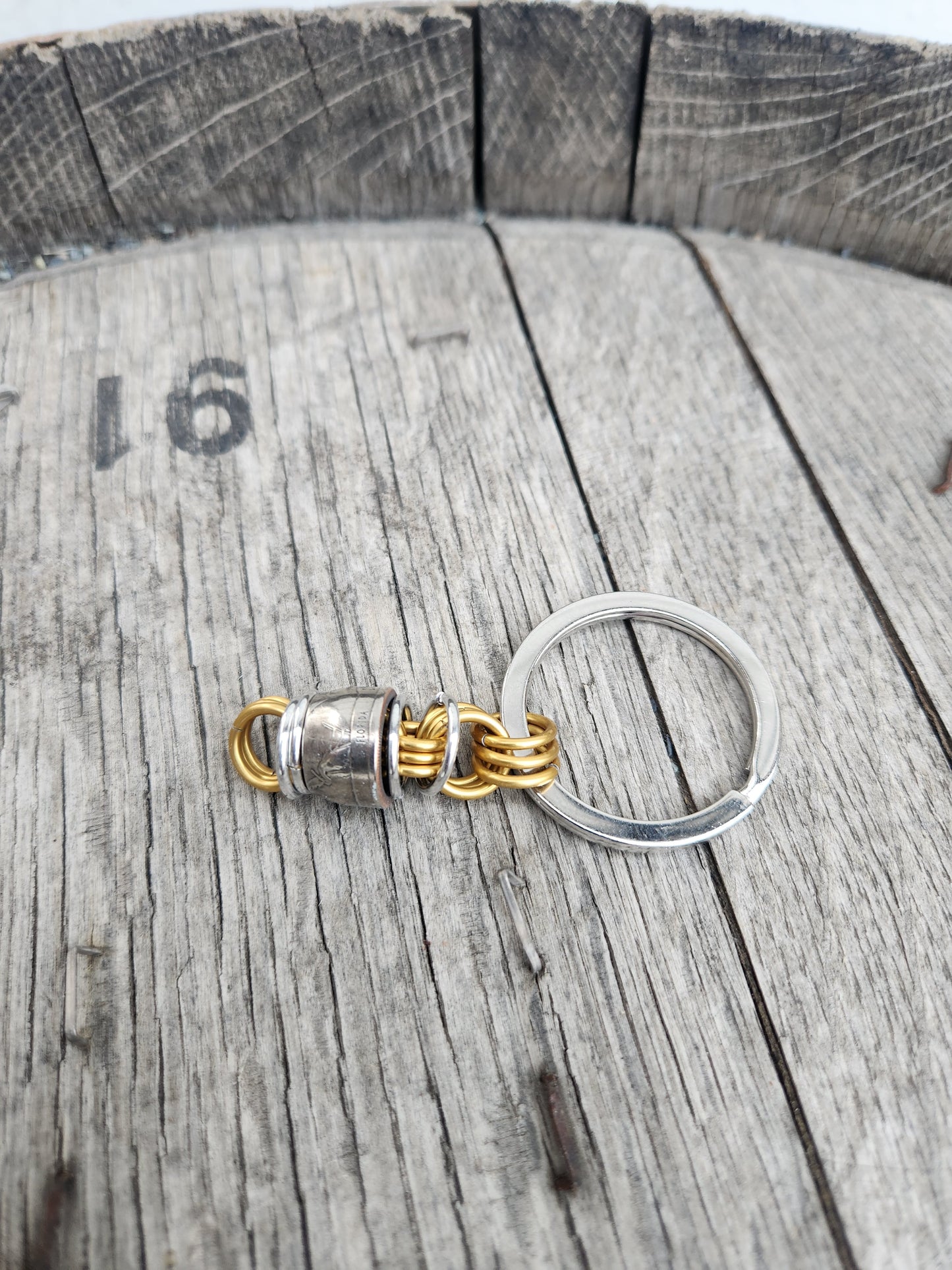 Custom United States Quarter Keychain with Brass Aluminum Rings Unique Design Key Accessory