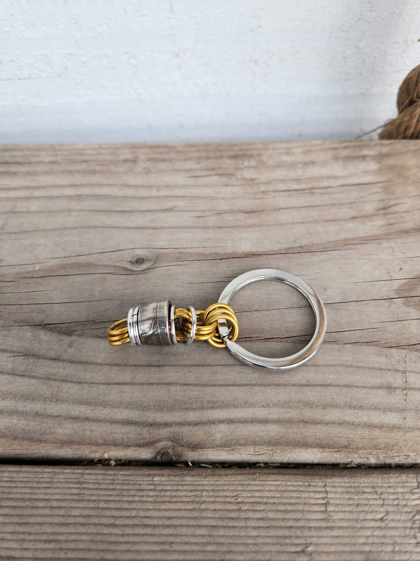 Custom United States Quarter Keychain with Brass Aluminum Rings Unique Design Key Accessory