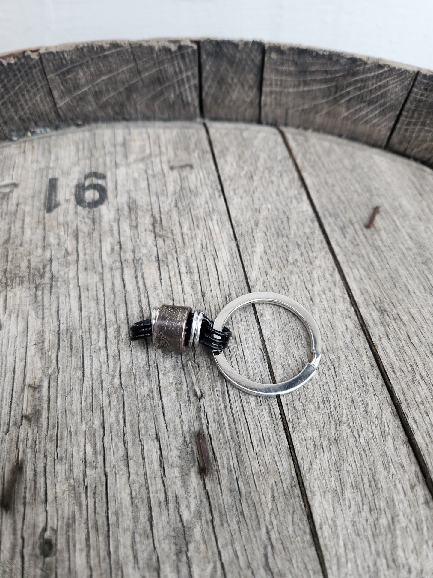 Custom rolled United States Quarter Keychain