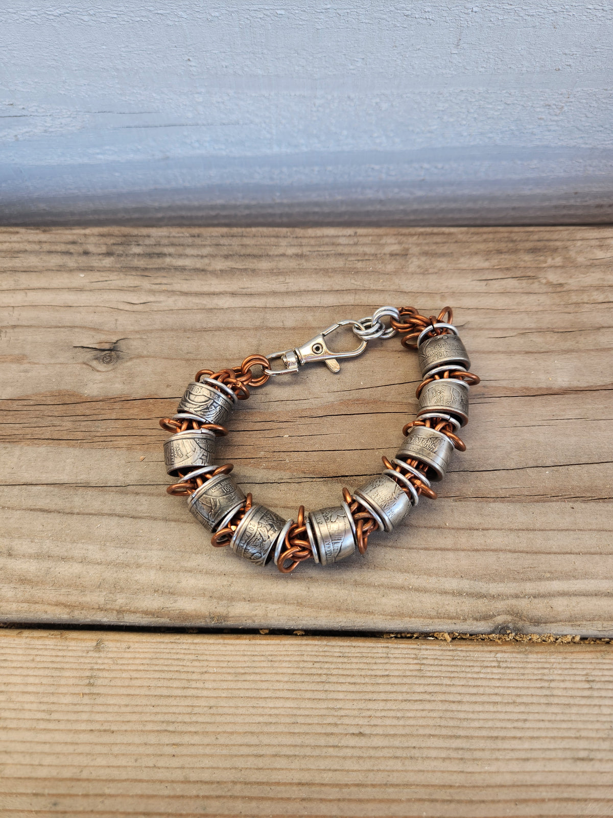 Custom United States Quarter's and Copper Chain Bracelet
