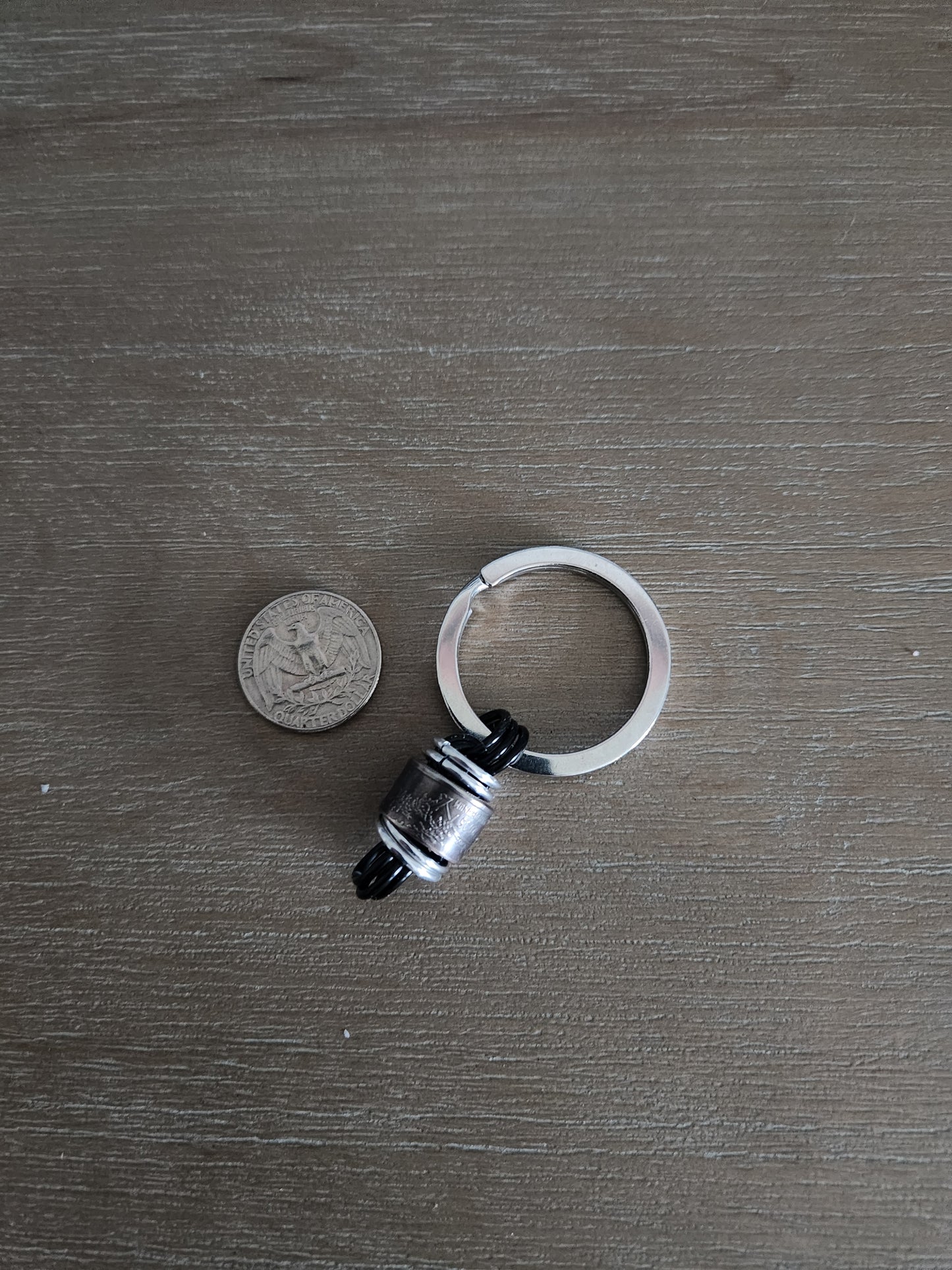 Custom rolled United States Quarter Keychain