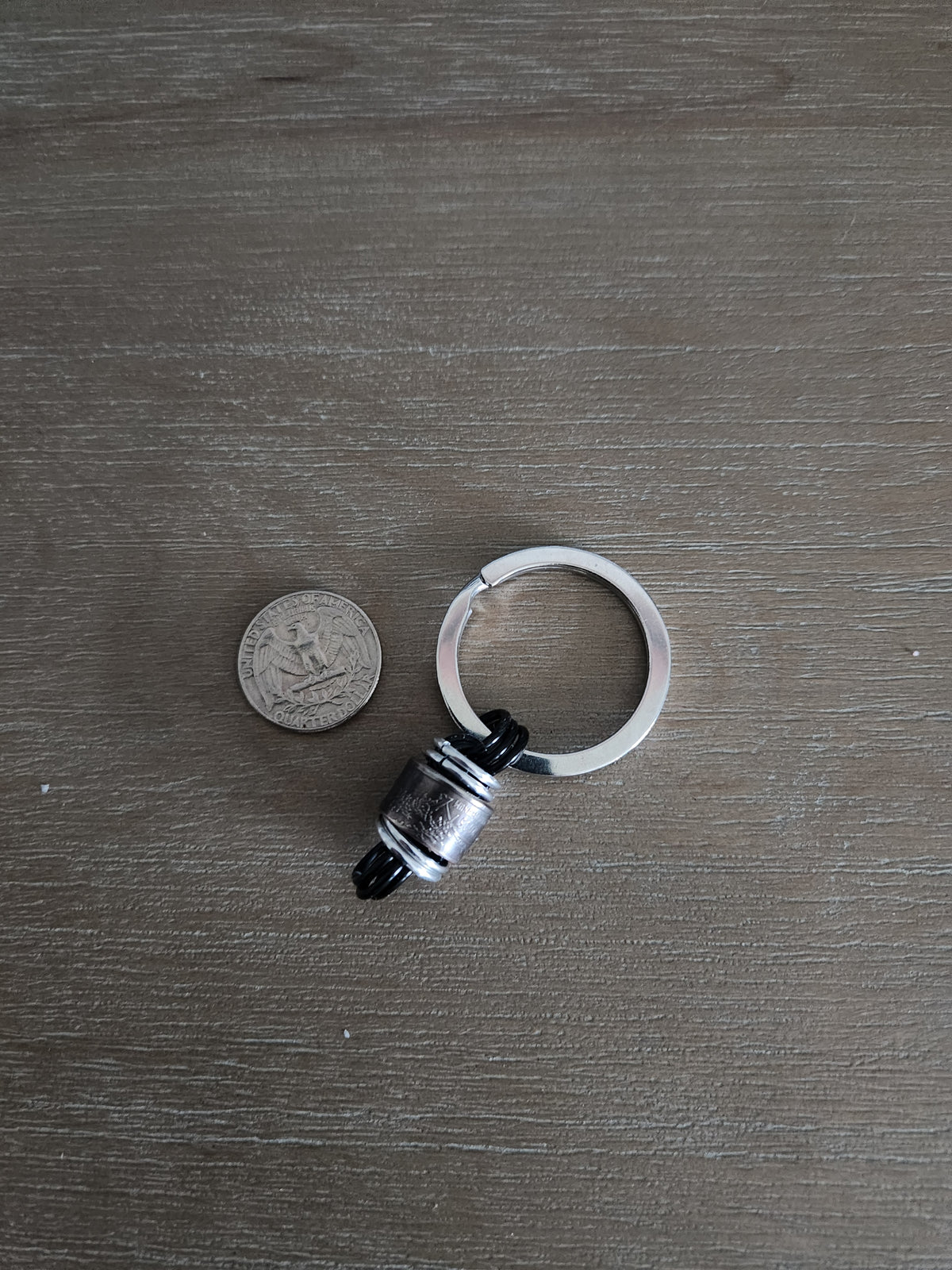 Custom rolled United States Quarter Keychain